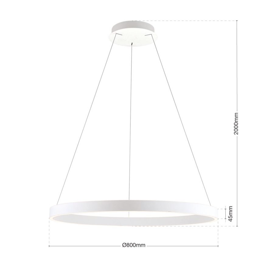 dimbare LED-hanglamp aan een kabel KOLK LED/80W/230V 2700/3000/4000K Ø 80 cm wit