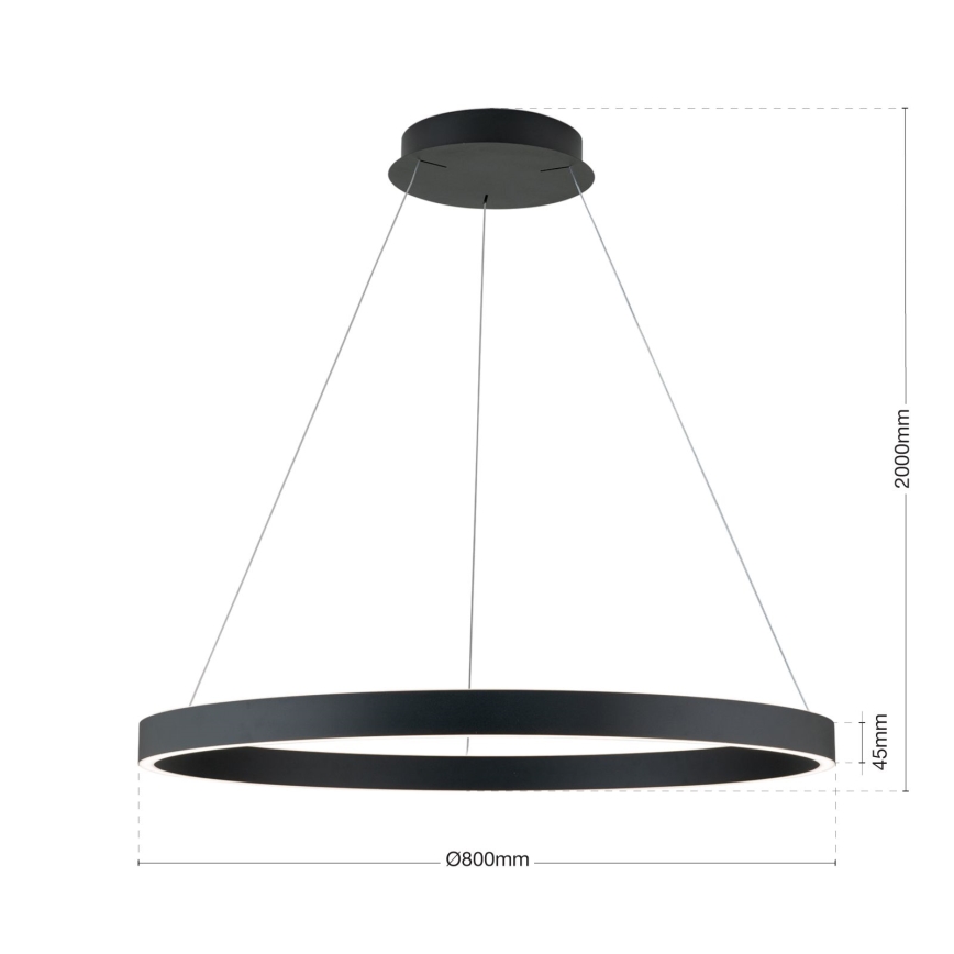 Orion - LED-dimbare hanglamp met kabelophanging KOLK LED/80W/230V 2700/3000/4000K Ø 80 cm zwart