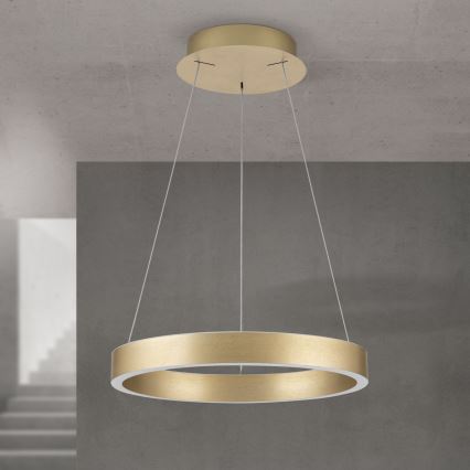 Dimbare LED-pendellamp aan kabel KOLK LED/40W/230V 2700/3000/4000 K Ø 40 cm, goudkleurig