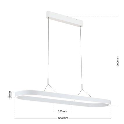 LED-kroonluchter aan kabel CARRARA LED/80W/230V 2700/3000/4000K wit