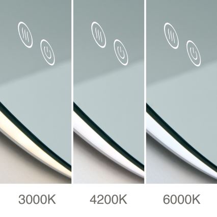 LED-badkamerspiegel, verwarmd, wandmodel met achtergrondverlichting FOCUS LED/27W/230V 3000/4200/6000K Ø 80 cm IP44