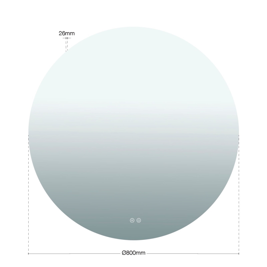 LED-badkamerspiegel, verwarmd, wandmodel met achtergrondverlichting FOCUS LED/27W/230V 3000/4200/6000K Ø 80 cm IP44