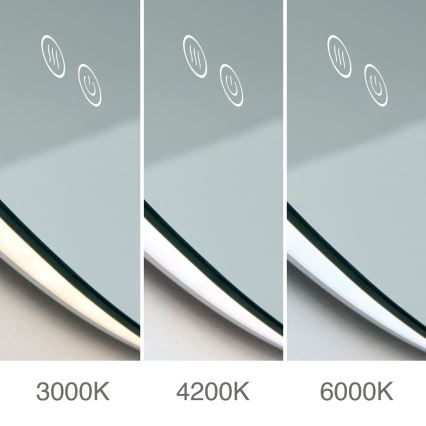 LED verwarmde badkamerspiegel met randverlichting FOCUS LED/30W/230V 3000/4200/6000K Ø 100 cm IP44