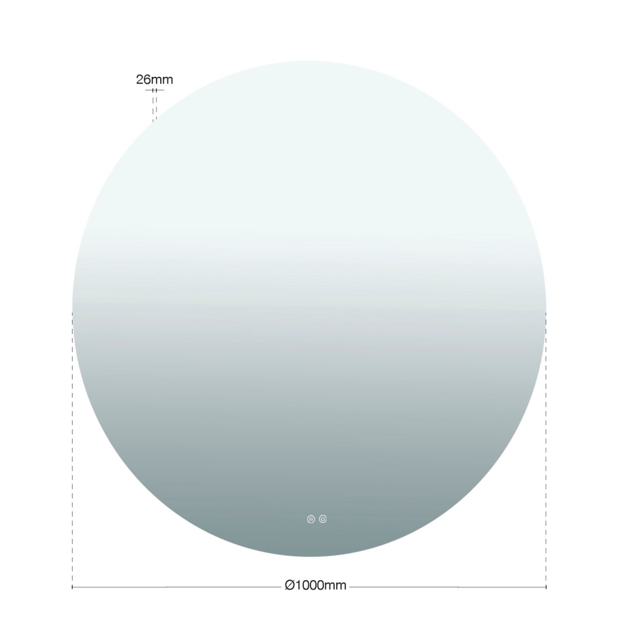 LED verwarmde badkamerspiegel met randverlichting FOCUS LED/30W/230V 3000/4200/6000K Ø 100 cm IP44
