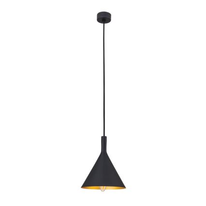 Hanglamp met kabel GUNDA 1xE14/40W/230V Ø 16,5 cm zwart/goud