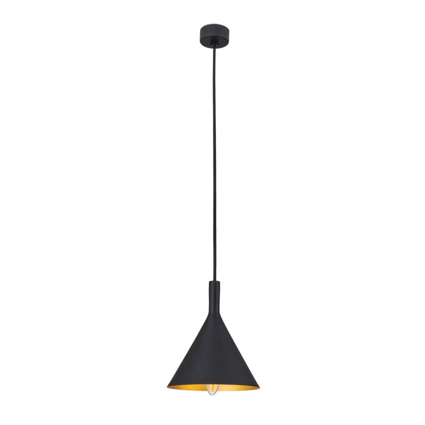 Hanglamp met kabel GUNDA 1xE14/40W/230V Ø 16,5 cm zwart/goud