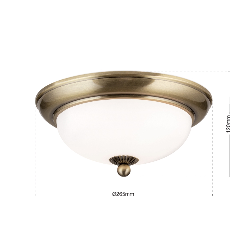 Plafondlamp EMPIRA 2xE14/40W/230V, diameter 26,5 cm, brons