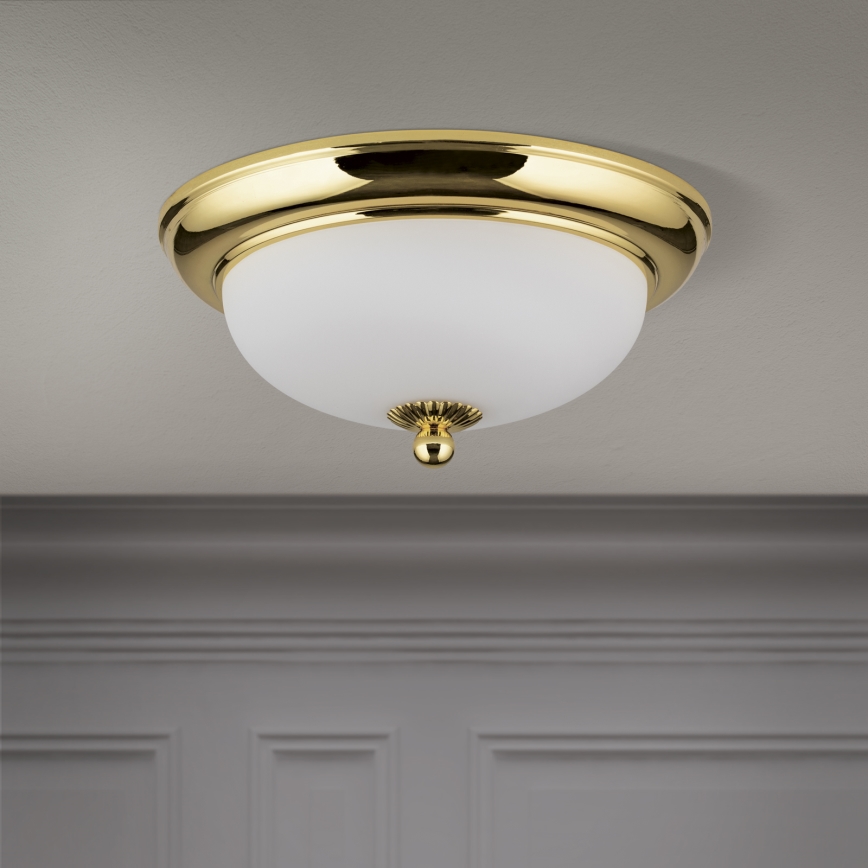 Plafondlamp EMPIRA 2xE14/40W/230V Ø 26,5 cm goudkleurig