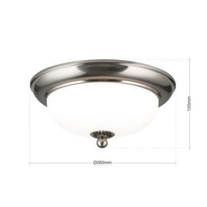 Plafondlamp EMPIRA 2xE14/40W/230V Ø 26,5 cm mat chroom