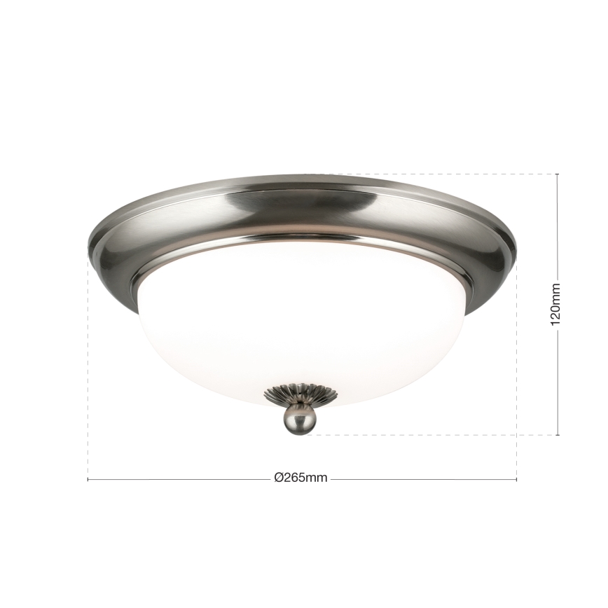 Plafondlamp EMPIRA 2xE14/40W/230V Ø 26,5 cm mat chroom