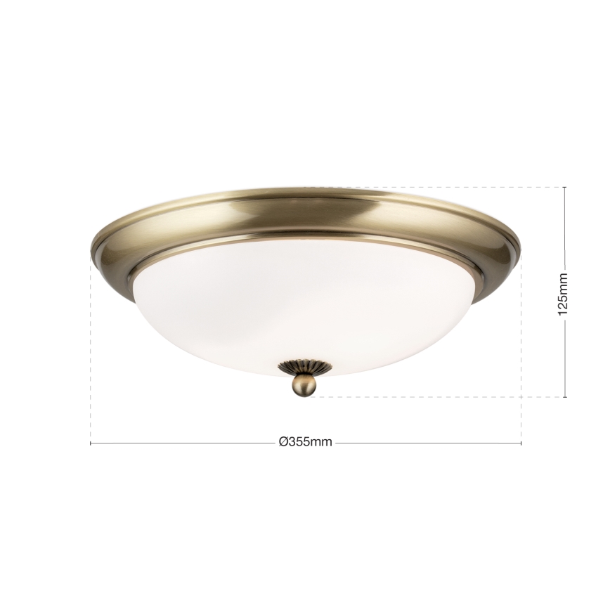 Plafondlamp EMPIRA 2xE27/40W/230V Ø 35,5 cm brons