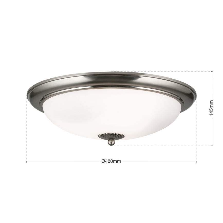 Plafondlamp EMPIRA 3xE27/40W/230V Ø 48 cm mat chroom