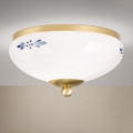 Orion - Plafondlamp LANDHAUS 1xE27/60W/230V Ø 21 cm messing/wit/blauw