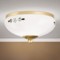 Orion - Plafondlamp LANDHAUS 1xE27/60W/230V Ø 21 cm messing/wit/groen