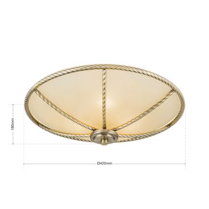 Plafondlamp MAURO 3x E27/60W/230V Ø 42 cm brons