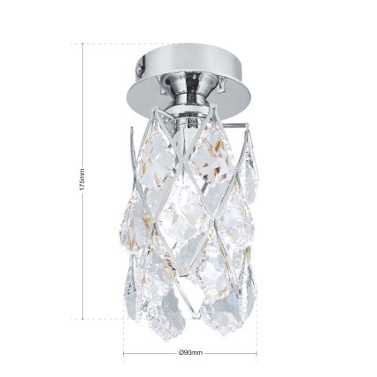 Plafondlamp RITA 1xG9/40W/230V Ø 9 cm glanzend chroom