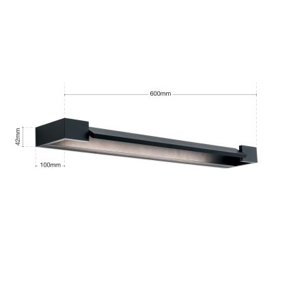 LED Badkamer spiegelverlichting MARILYN LED/18W/230V 60 cm IP44 zwart