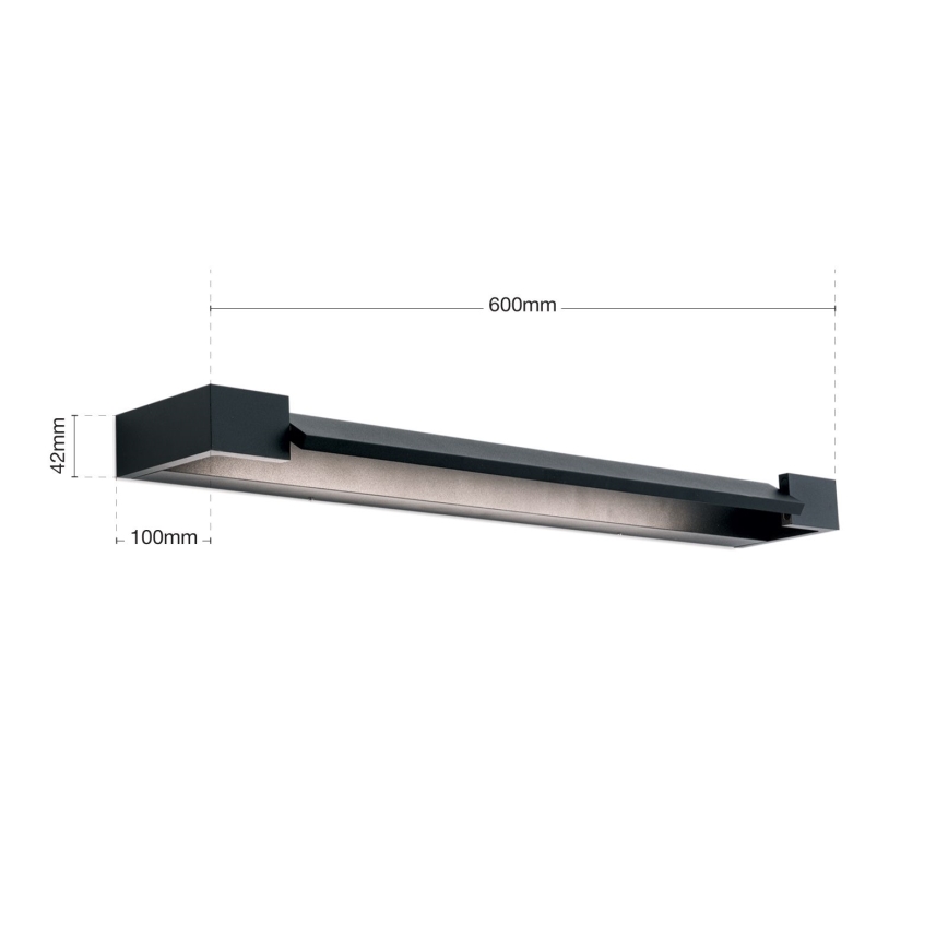 LED Badkamer spiegelverlichting MARILYN LED/18W/230V 60 cm IP44 zwart