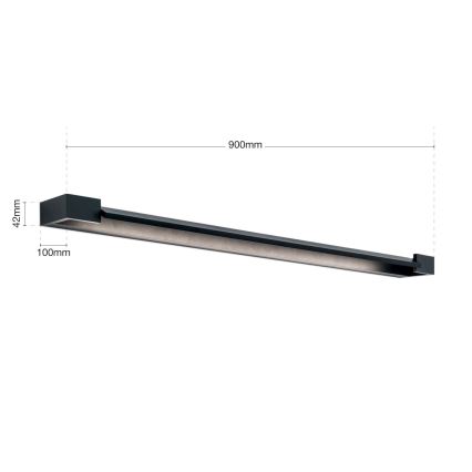LED Badkamer spiegelverlichting MARILYN LED/24W/230V 90 cm IP44 zwart