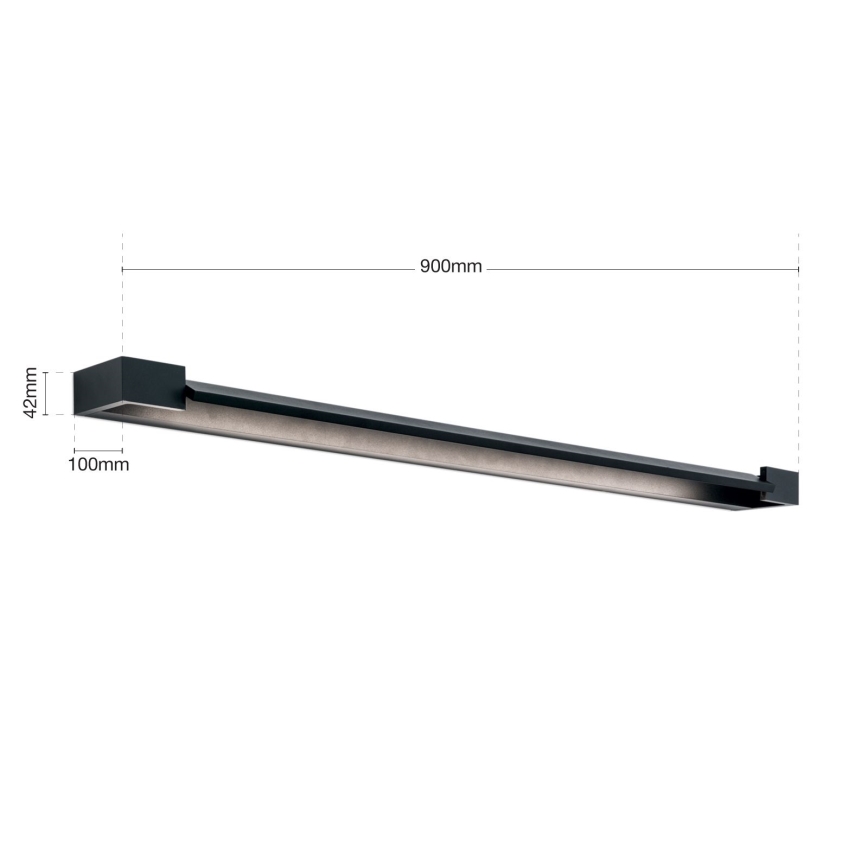 LED Badkamer spiegelverlichting MARILYN LED/24W/230V 90 cm IP44 zwart