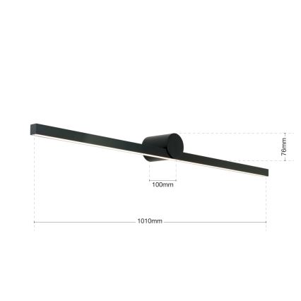 LED Badkamer spiegelverlichting BEAUTY LED/24W/230V 101 cm IP54 zwart