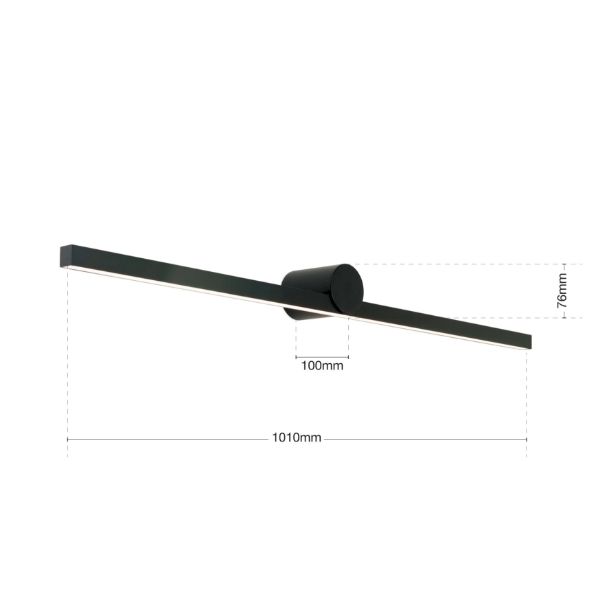 LED Badkamer spiegelverlichting BEAUTY LED/24W/230V 101 cm IP54 zwart