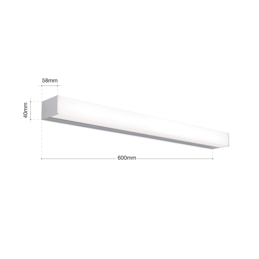 LED Badkamer spiegelverlichting HORIZON LED/12W/230V 3000/4000K 60 cm IP44 zilver