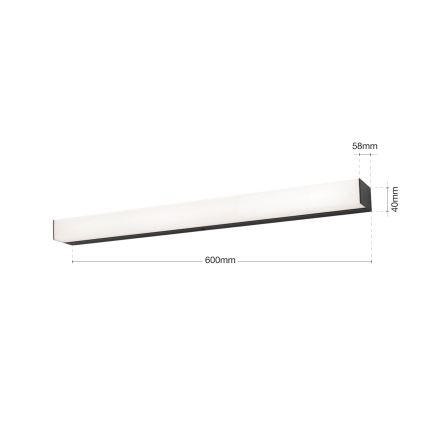 LED Badkamer spiegelverlichting HORIZON LED/12W/230V 3000/4000K 60 cm IP44 zwart