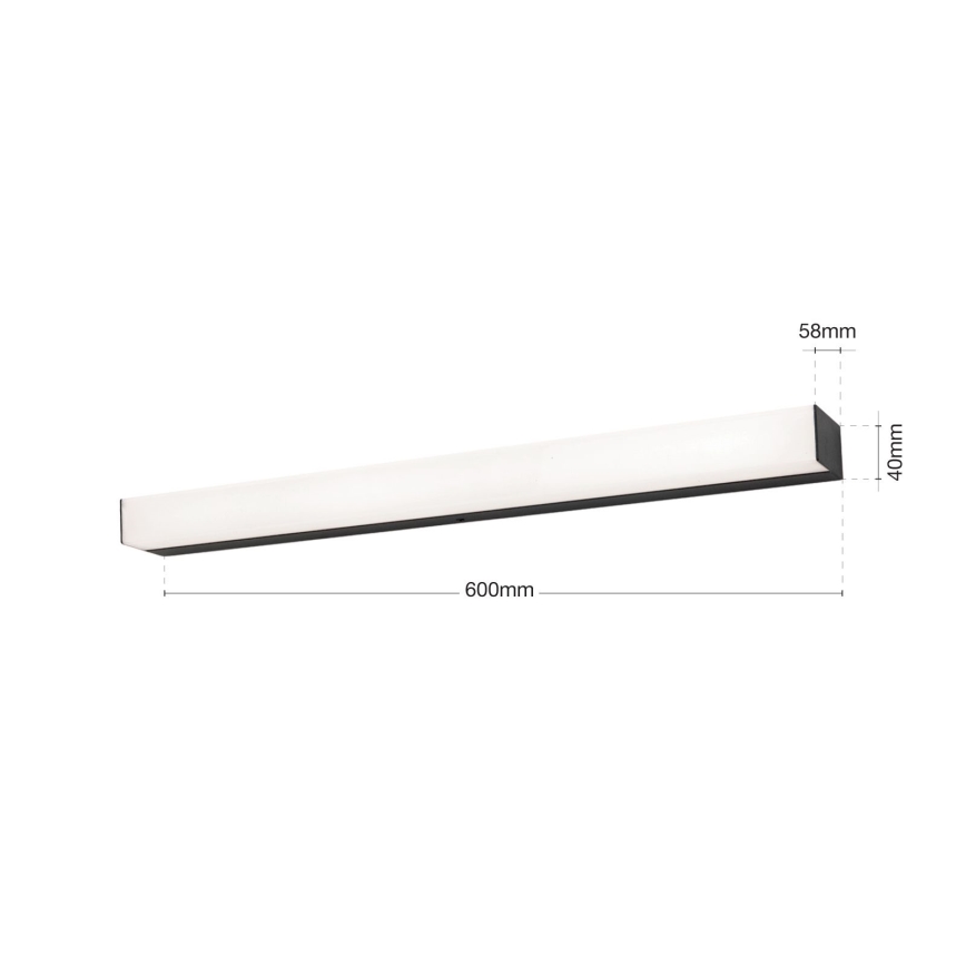 LED Badkamer spiegelverlichting HORIZON LED/12W/230V 3000/4000K 60 cm IP44 zwart