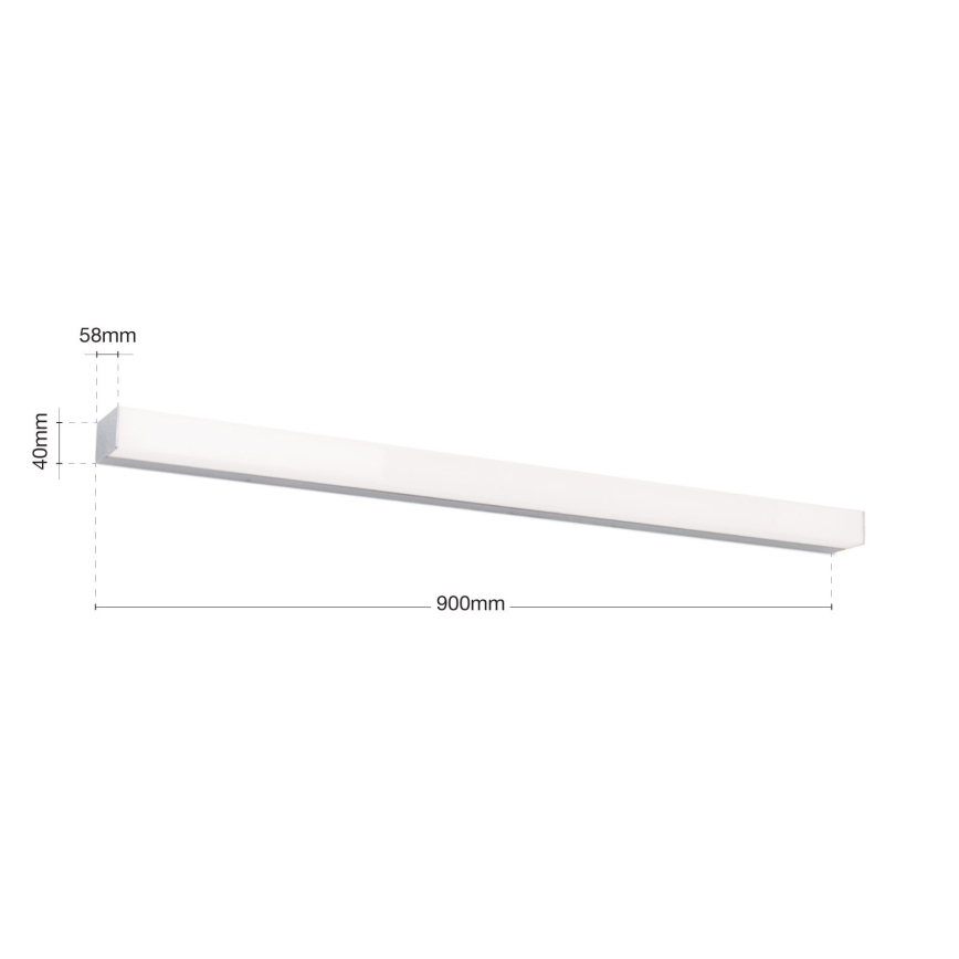 LED Badkamer spiegelverlichting HORIZON LED/18W/230V 3000/4000K 90 cm IP44 zilver