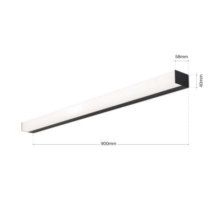 LED Badkamer spiegelverlichting HORIZON LED/18W/230V 3000/4000K 90 cm IP44 zwart