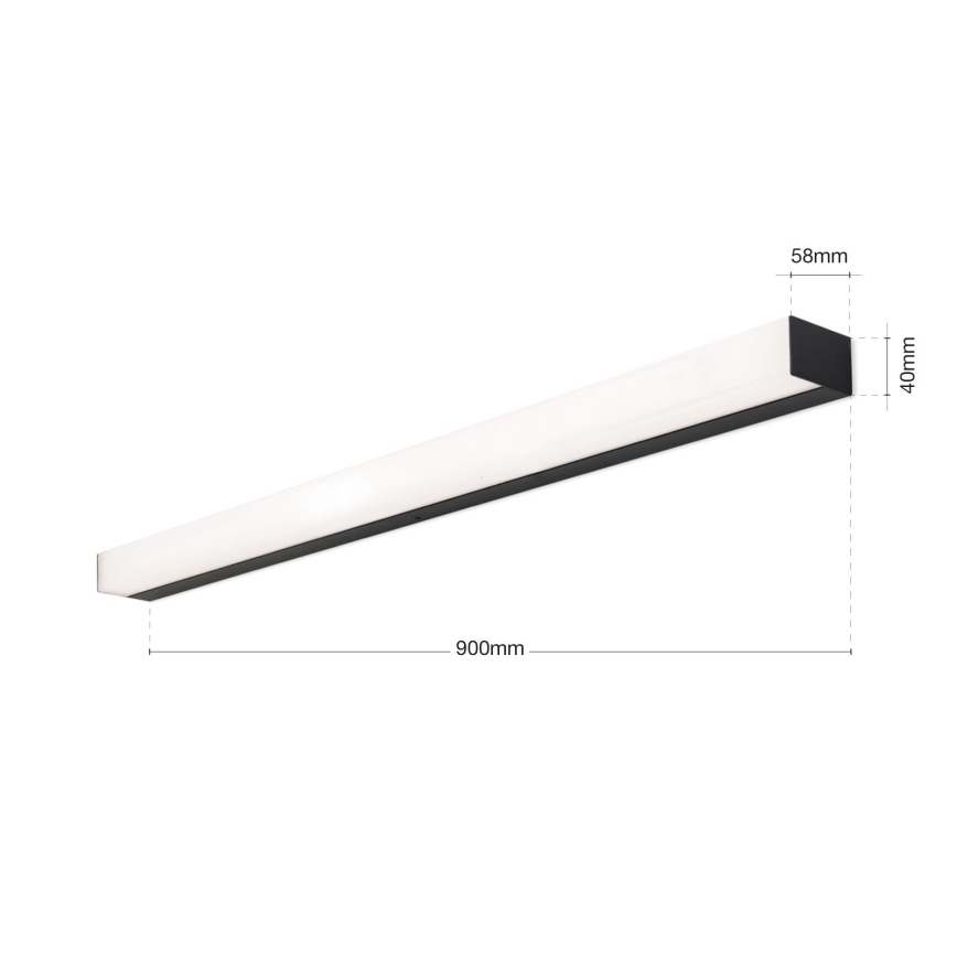 LED Badkamer spiegelverlichting HORIZON LED/18W/230V 3000/4000K 90 cm IP44 zwart