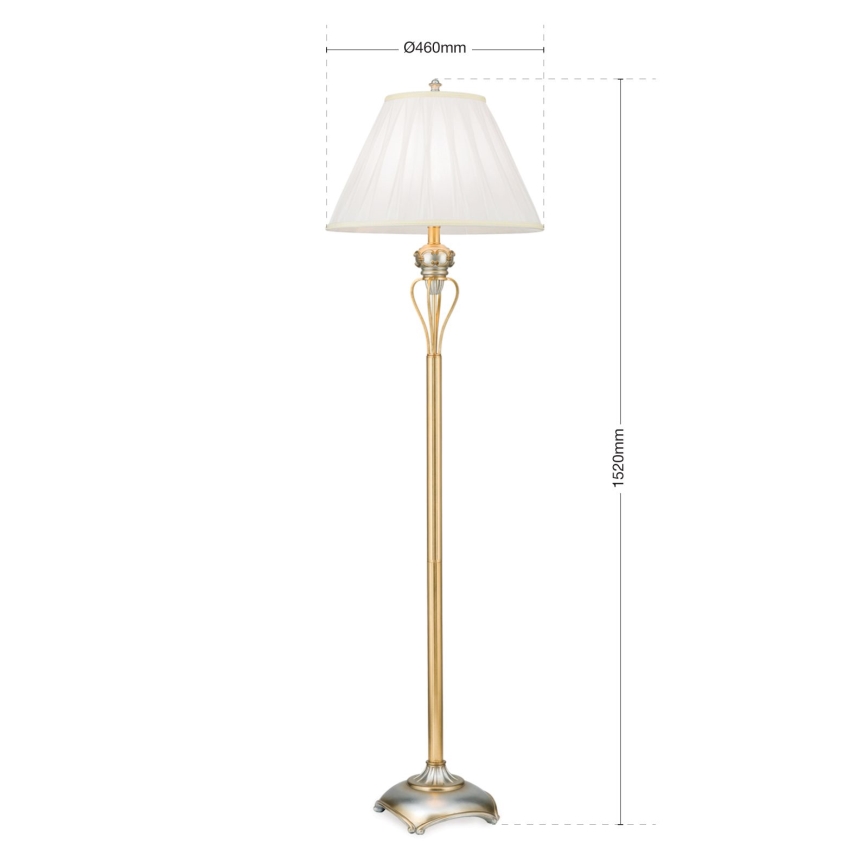 Staande Lamp TIZIA 1xE27/60W/230V wit/goud/patina