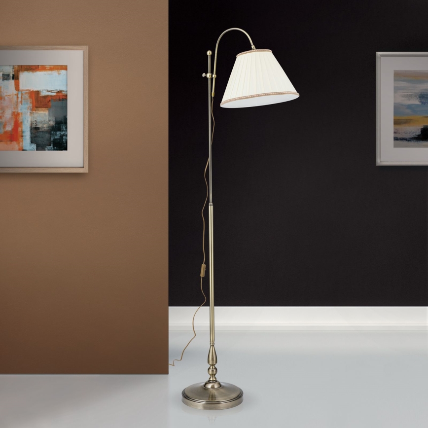 Staande Lamp TONIA 1xE27/60W/230V 183 cm wit/brons