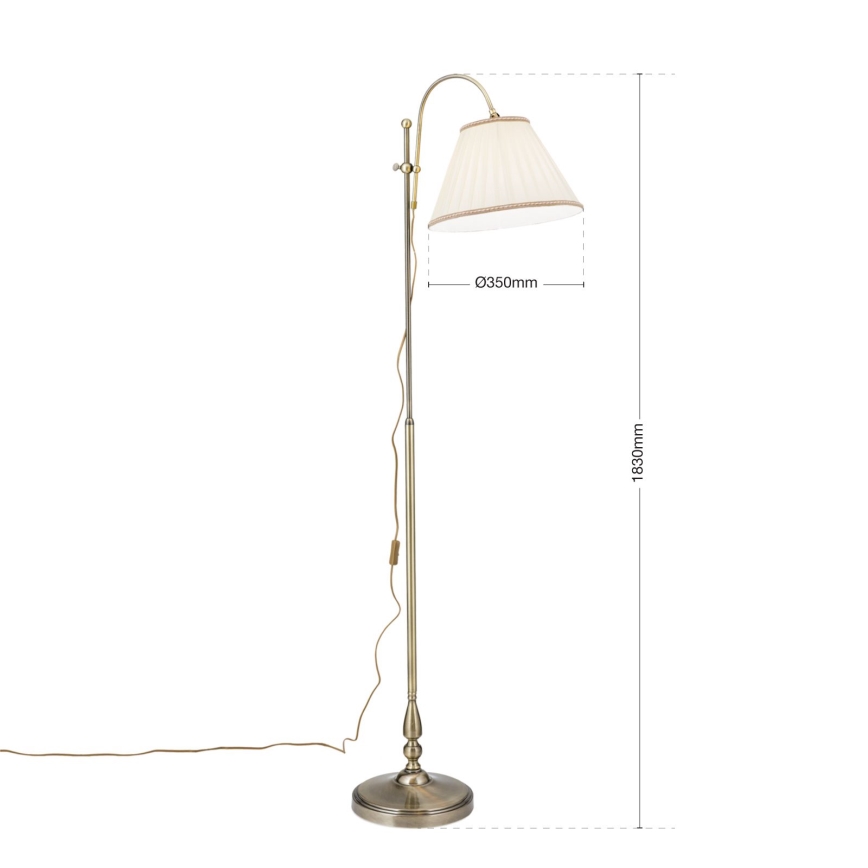 Staande Lamp TONIA 1xE27/60W/230V 183 cm wit/brons
