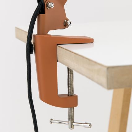 Tafellamp met klem GILI 1xE27/40W/230V baksteenrood