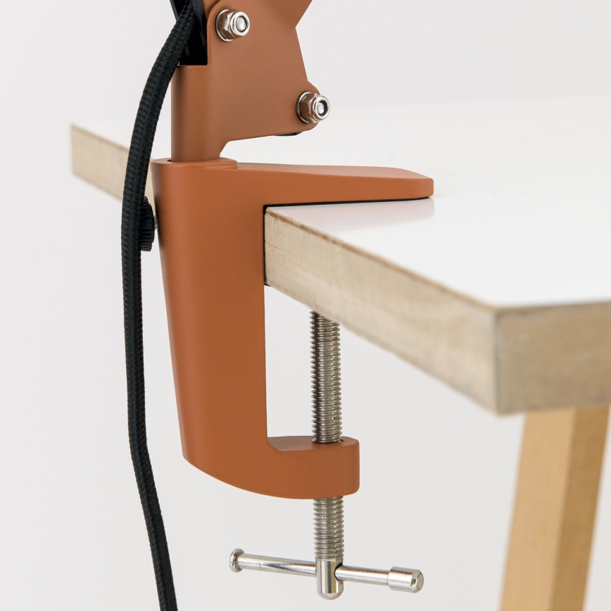 Tafellamp met klem GILI 1xE27/40W/230V baksteenrood