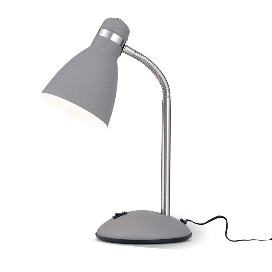 Tafellamp SCHOOL 1xE27/40W/230V grijs/mat chroom