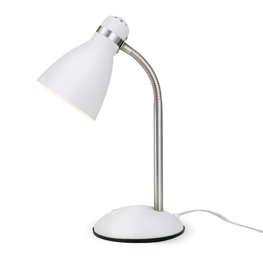 Tafellamp SCHOOL 1xE27/40W/230V wit/mat chroom
