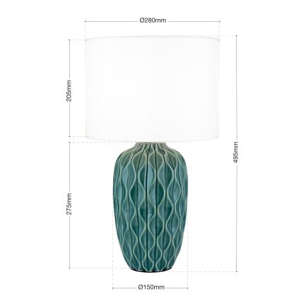 Tafellamp TORTUGA 1xE27/40W/230V groen/wit