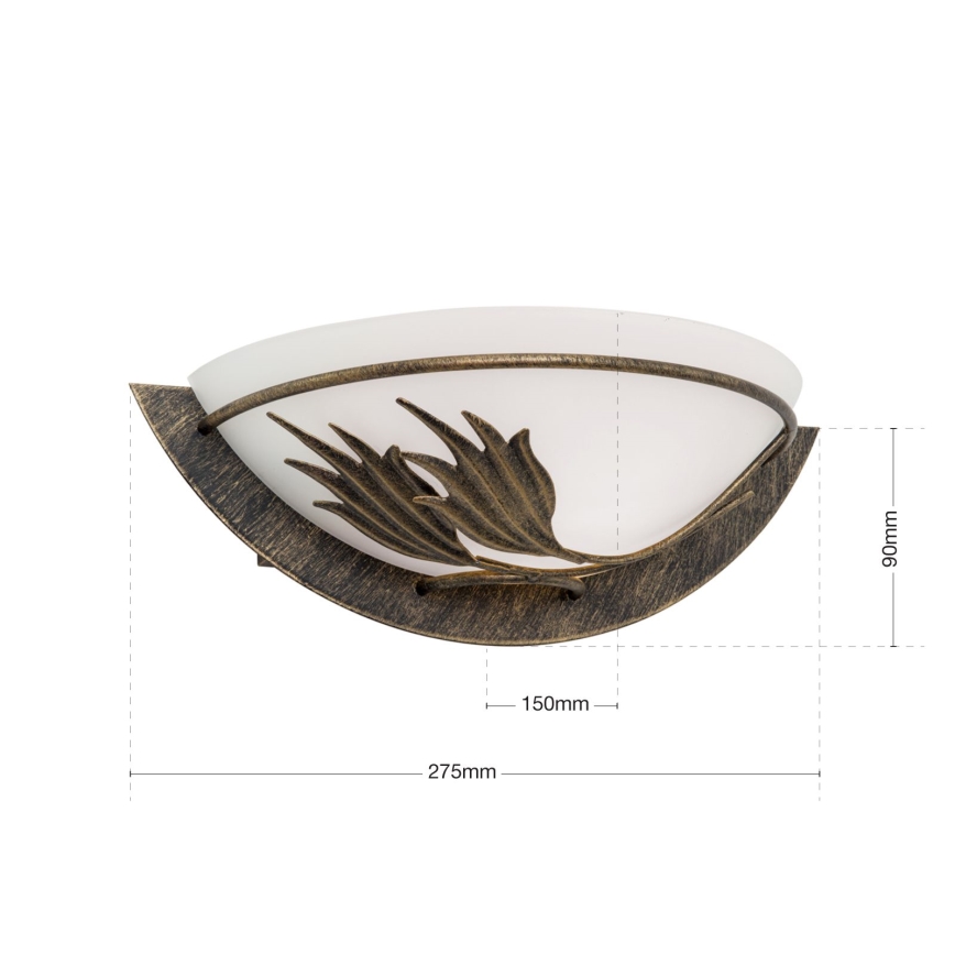Wandlamp FLEUR 1xE14/60W/230V brons