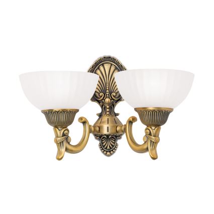 Wandlamp ROCCA 2xE27/60W/230V brons/wit