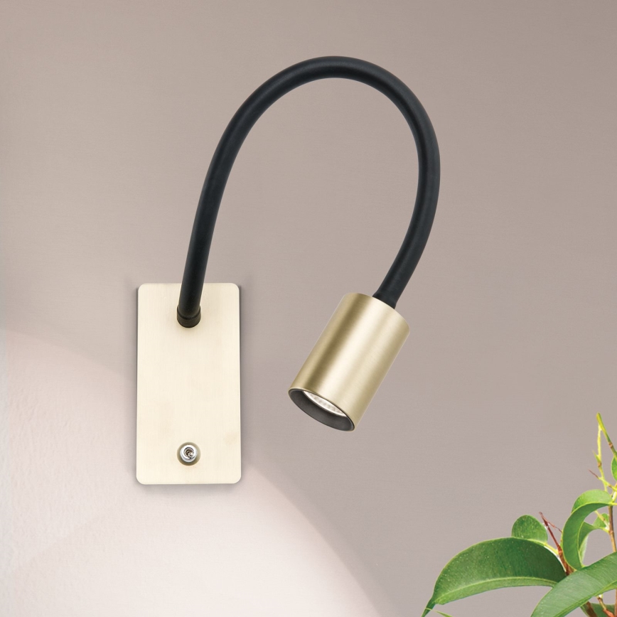 LED Flexibel wall klein lamp KURT LED/5W/230V goud