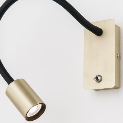 LED Flexibel wall klein lamp KURT LED/5W/230V goud