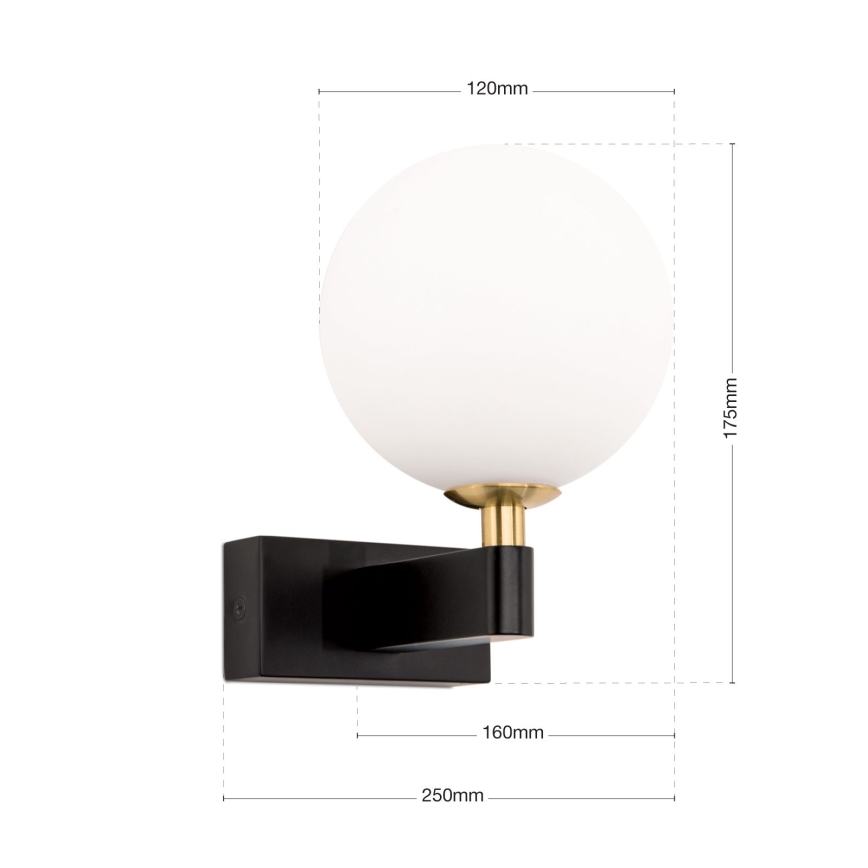 Badkamer wandlamp MARA 1xG9/20W/230V IP44 zwart