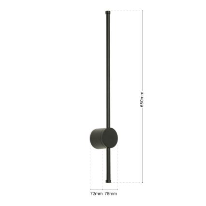 LED Badkamer spiegelverlichting FERDINAND LED/12W/230V IP54 zwart