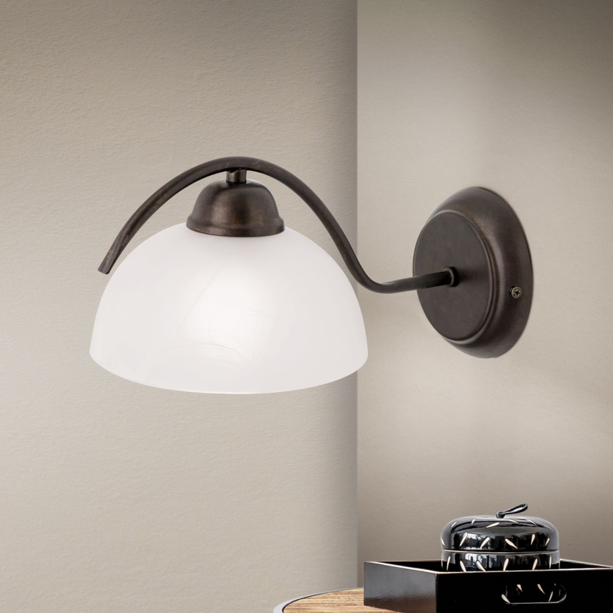 Wandlamp RULA 1xE27/40W/230V wit/brons