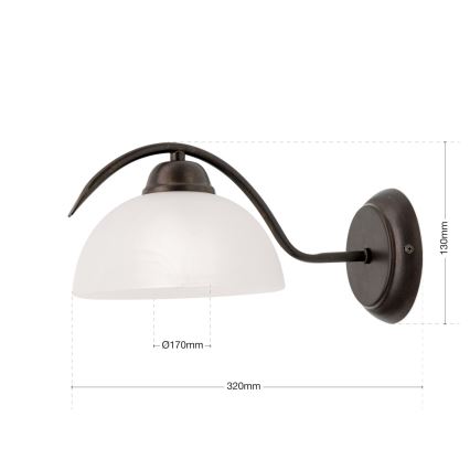 Wandlamp RULA 1xE27/40W/230V wit/brons