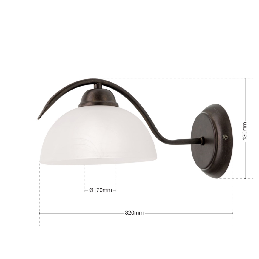 Wandlamp RULA 1xE27/40W/230V wit/brons