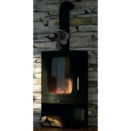 Oscillerende ventilator voor open haard 13x18 cm zwart